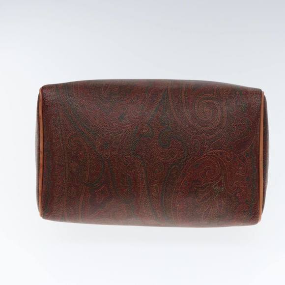 ETRO Paisley Boston Bag PVC Leather Brown Auth yk13070 - Picture 5 of 16